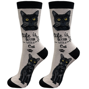 Cat Black Socks Unisex