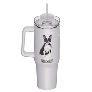 Boston Terrier 40 oz Tumbler with Handle and Straw Lid