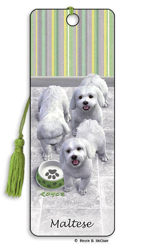 3D Dog Bookmark - Maltese