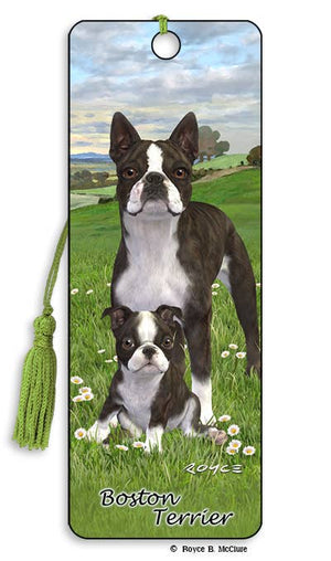 3D Dog Bookmark - Boston Terrier