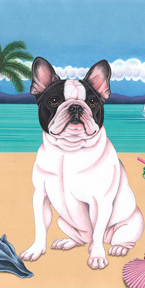French Bulldog Bath Beach Towel