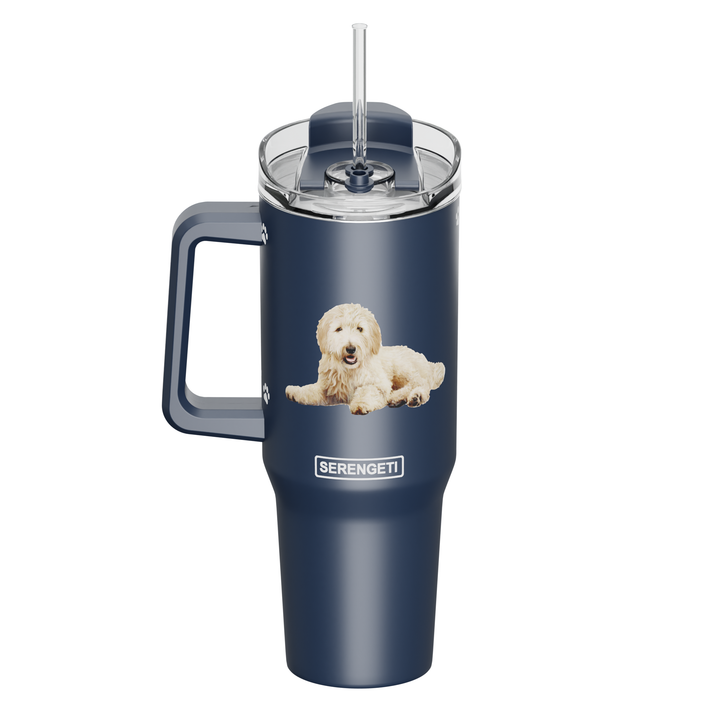 Goldendoodle 40 oz Tumbler with Handle and Straw Lid