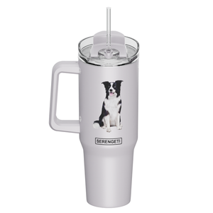 Border Collie 40 oz Tumbler with Handle and Straw Lid
