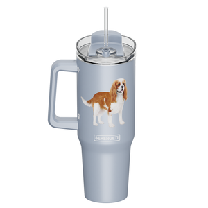 Cavalier King Charles 40 oz Tumbler with Handle and Straw