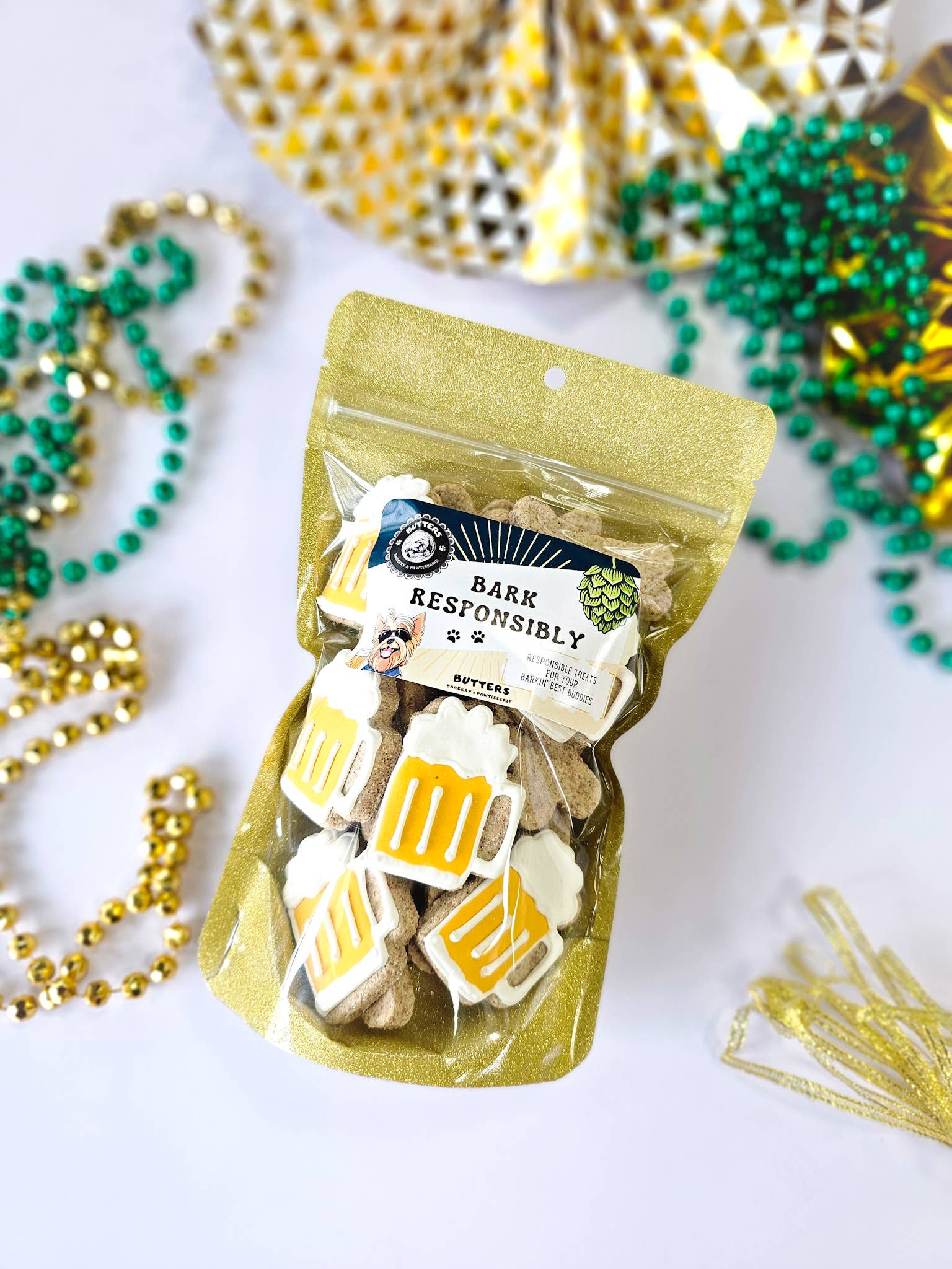 Dog Treat Cookies Bark Responsibly Beer Gift Bag