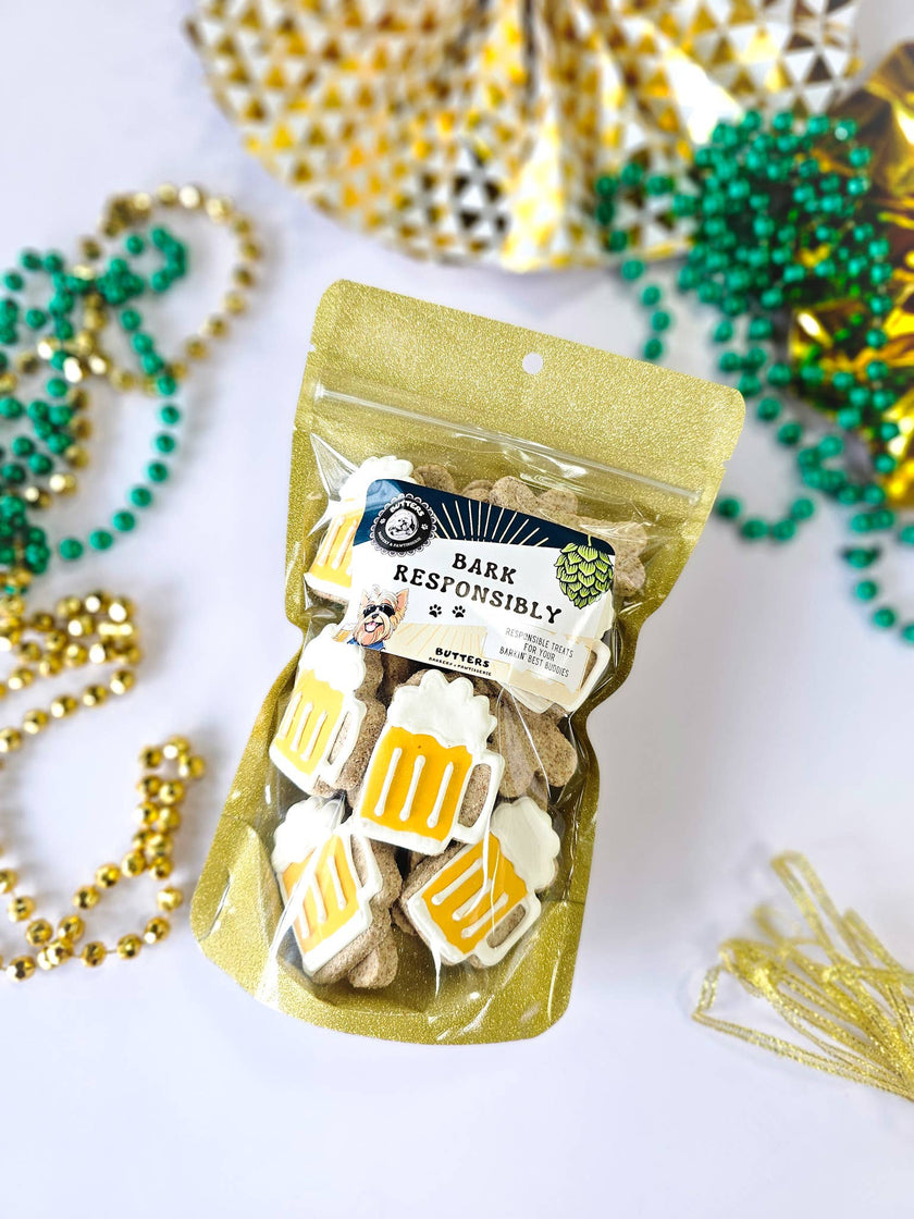 Dog Treat Cookies Bark Responsibly Beer Gift Bag