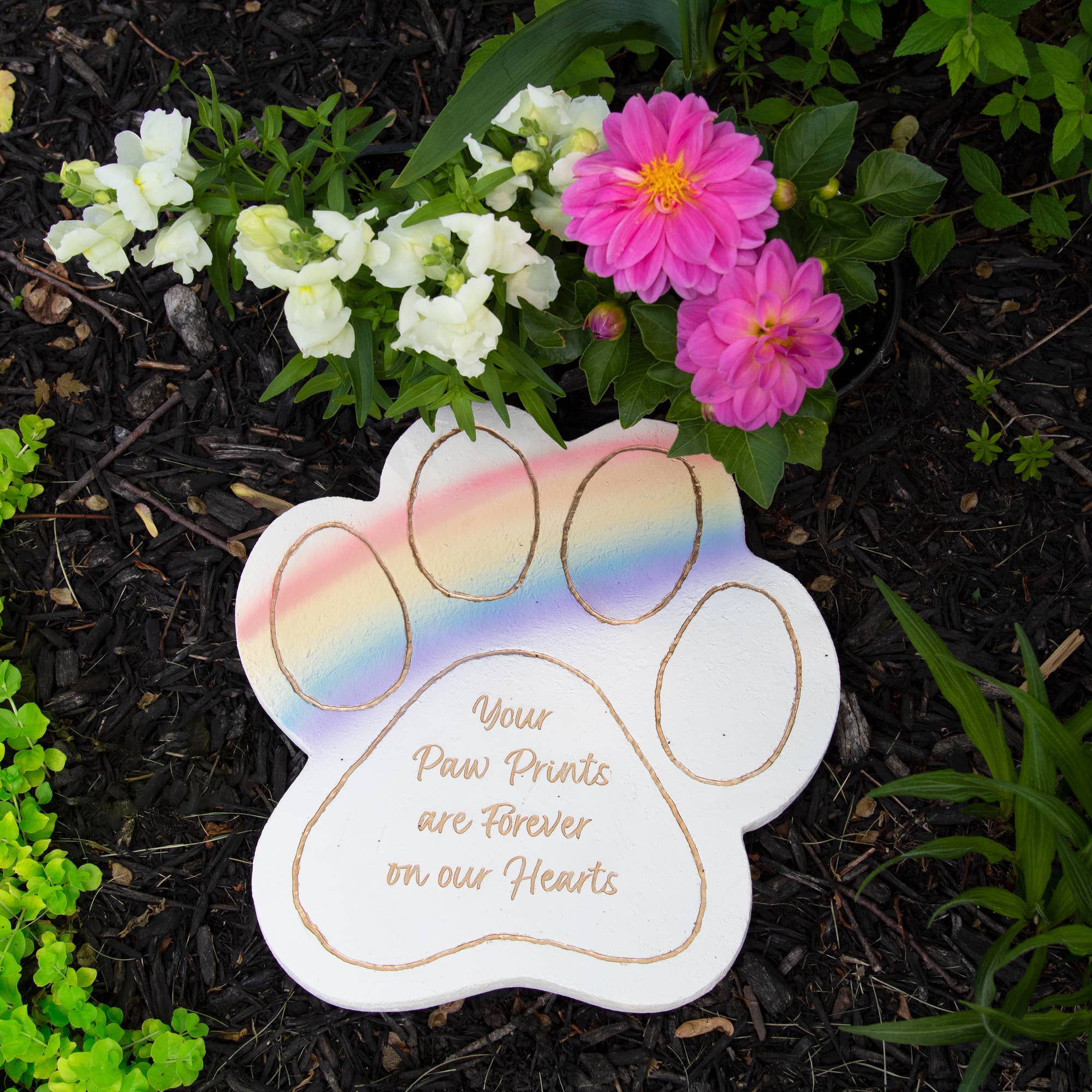 Pawprint Memorial Garden Stone