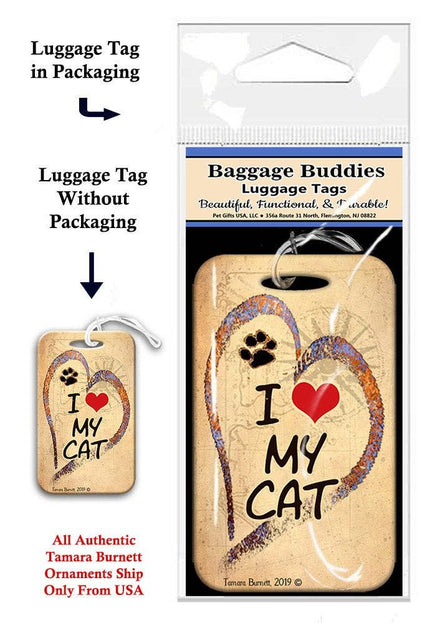 I (Love) My Cat Baggage Luggage Tag