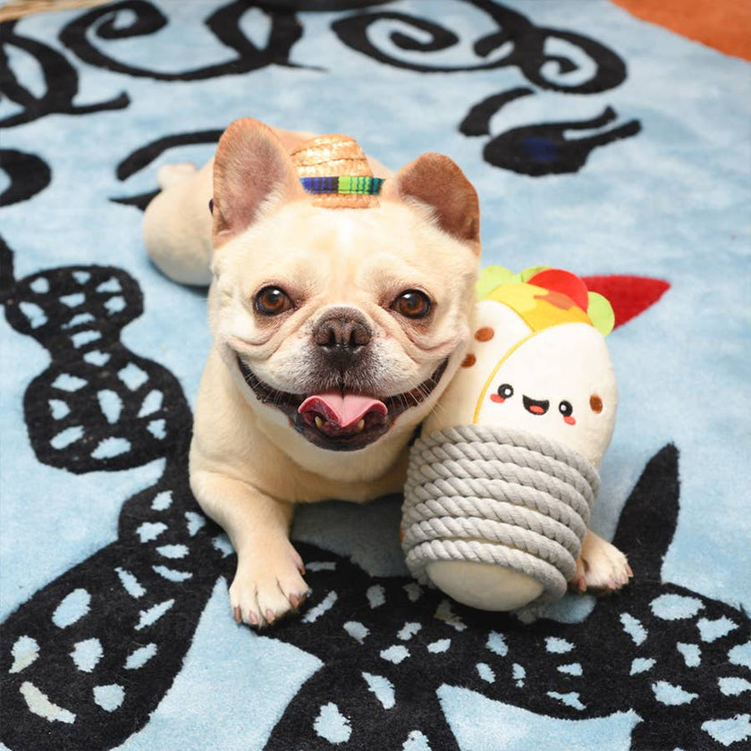 Dog Toy Burrito Fiesta Chewsday Plush Dog Rope Toy