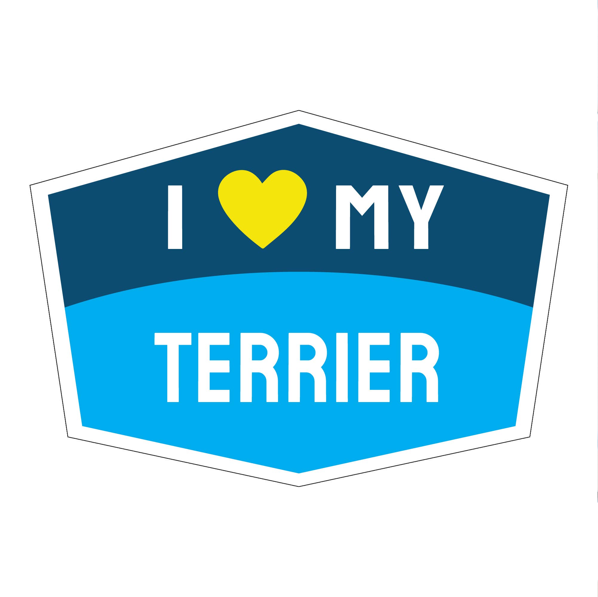 I Love My Terrier Hexagon Shaped Magnet