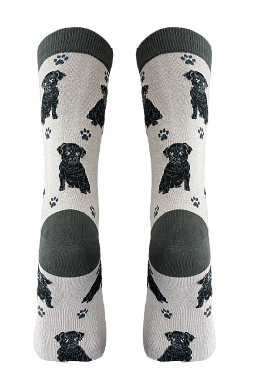 Black Pug - Unisex - Fun Novelty Dog Socks