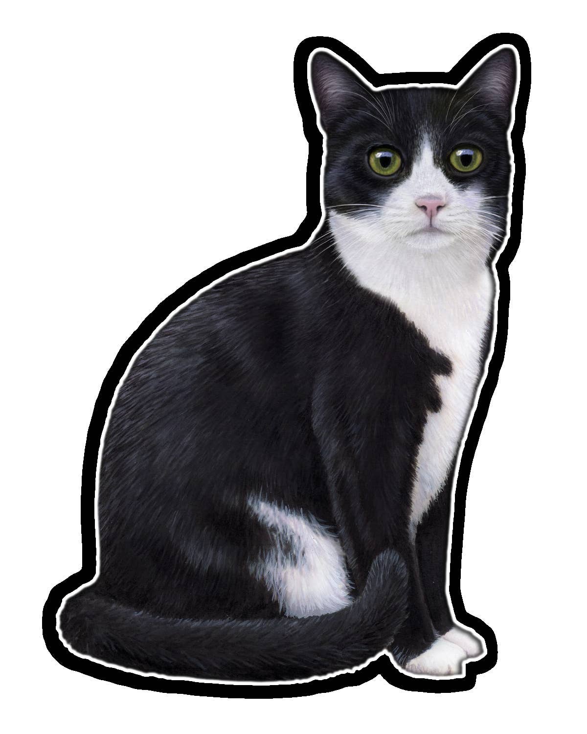 Black & White Cat  - Vinyl Sticker