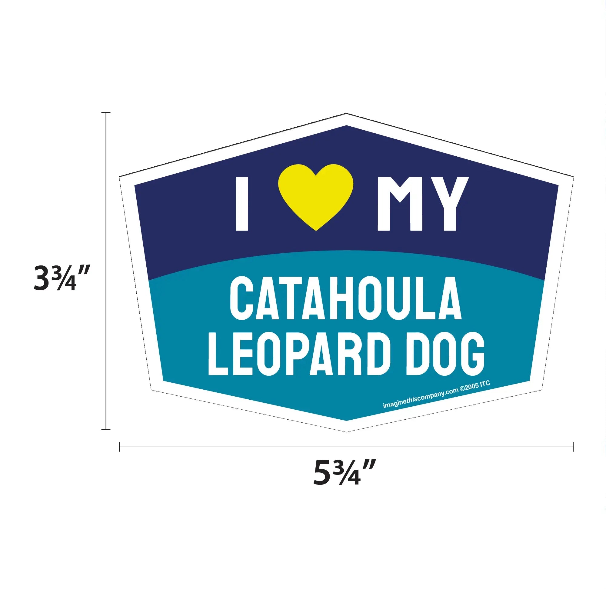 I Love My Catahoula Leopard Dog Hexagon Shaped Magnet