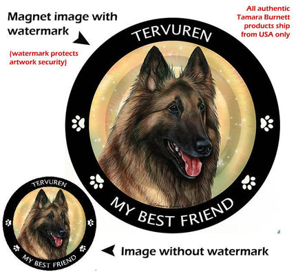 Belgian Tervuren Fawn My Best Friend Circular Magnet