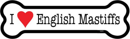 I (heart) English Mastiffs Bone Shaped Magnet