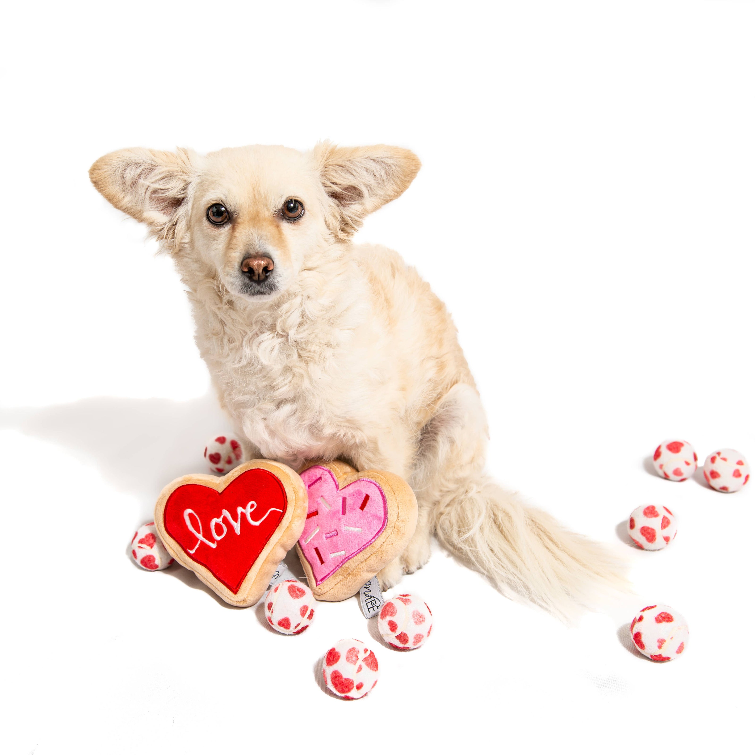 Valentine's Pink Heart Sugar Cookie Dog Toy