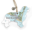 Dog Shaped Wood Ornament with Map -Custom Location!