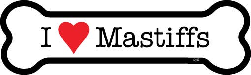 Mastiff I (heart) Mastiffs Bone Shaped Magnet