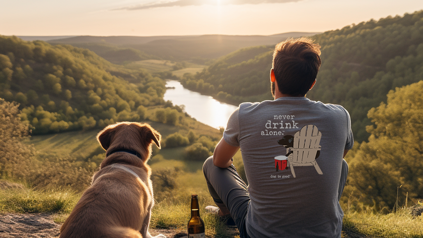 Never Drink Alone Gray Unisex T-Shirt