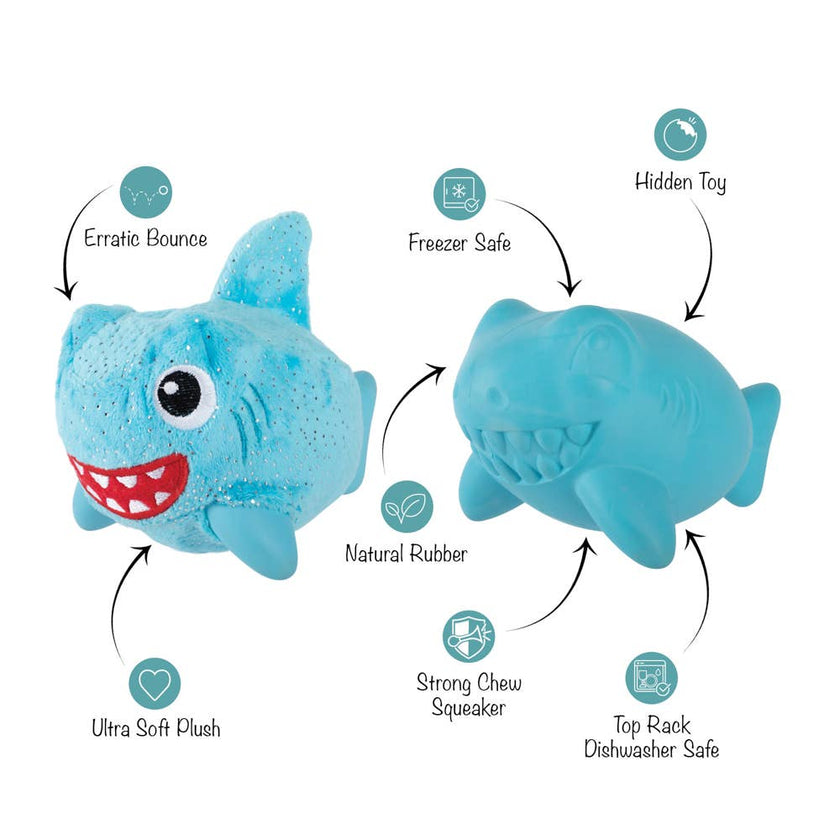 Doy Toy Shark Rubber & Plush Out Of The Blue Toy
