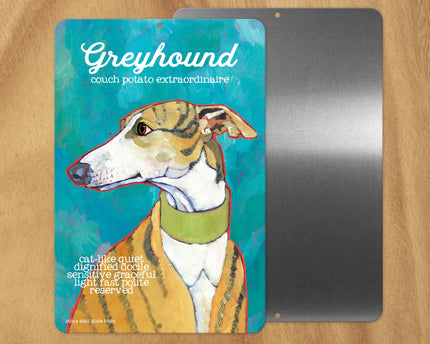Greyhound (Brindle) -UD Metal Sign