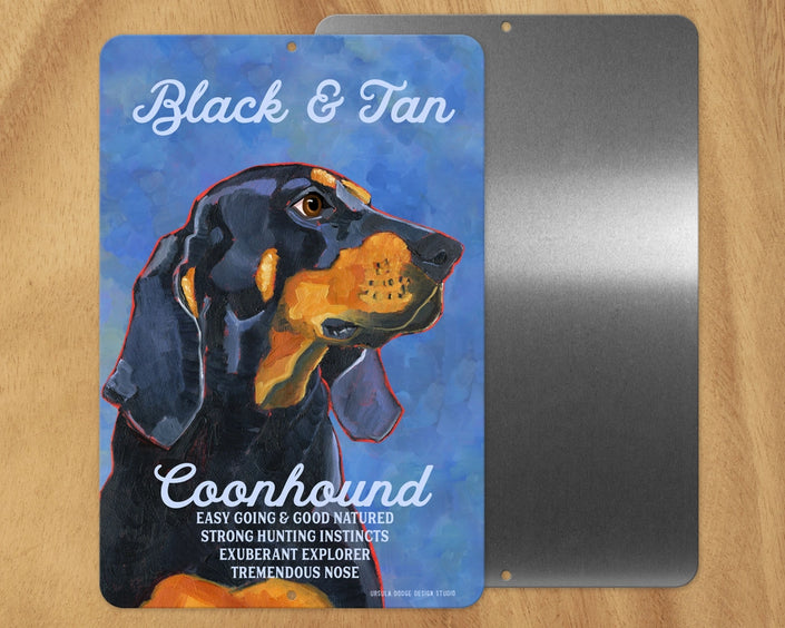 Coonhound (Black & Tan) -UD Metal Sign