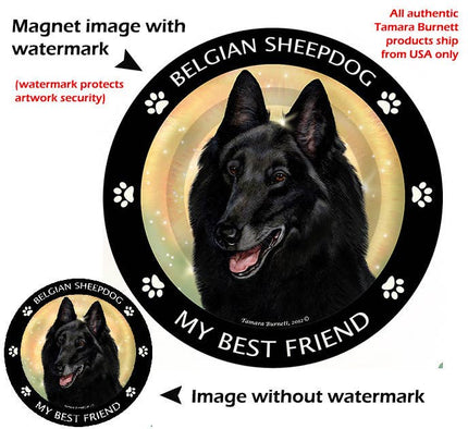 Belgian Sheepdog My Best Friend Circular Magnet