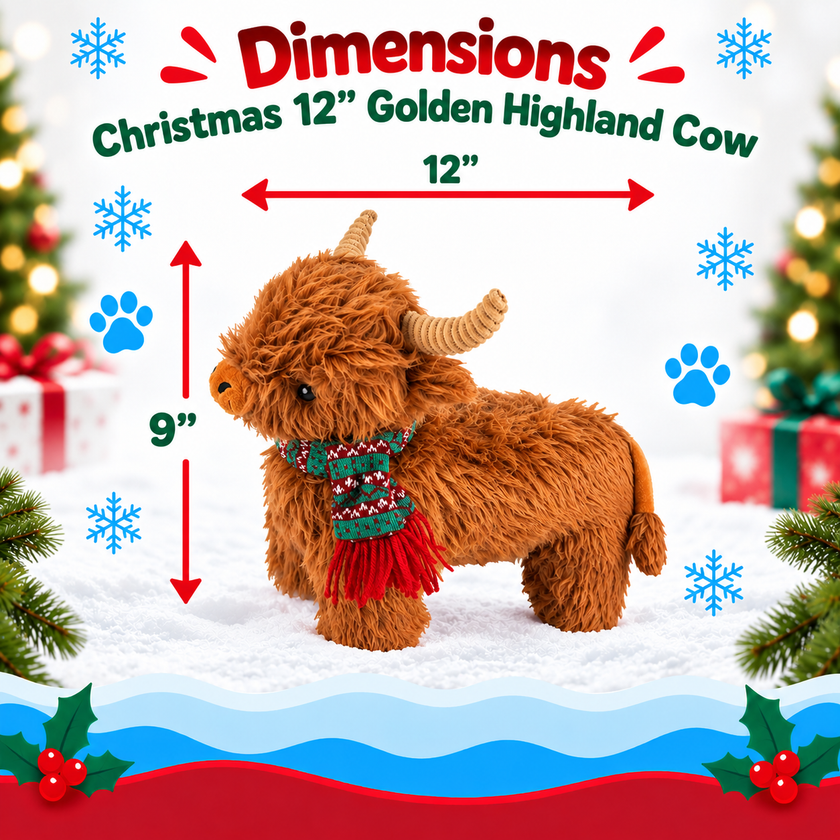 Dog Toy Highland Cow 12