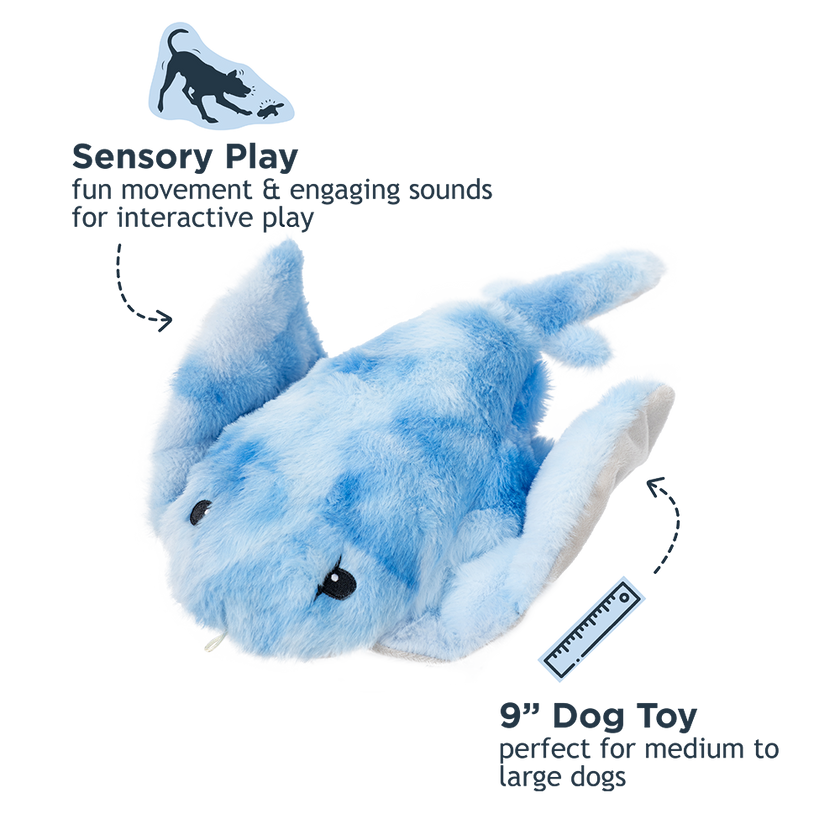 Dog Toy Manta Ray Animated Plush Dog Toy