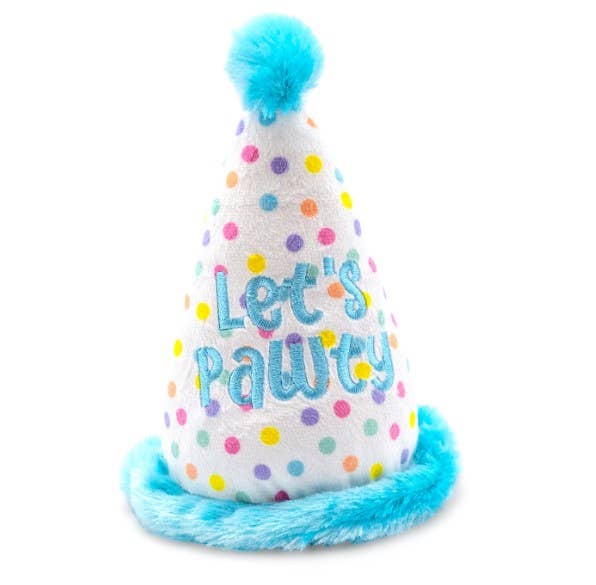 Dog Toy Birthday Hat ThoozyPet Birthday Hat Blue Plush Dog Toy 7