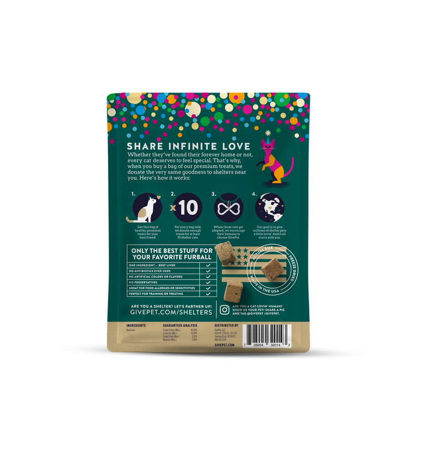 Cat Treat GivePet Birthday Purr-resnt Freeze Dried Cat Treats