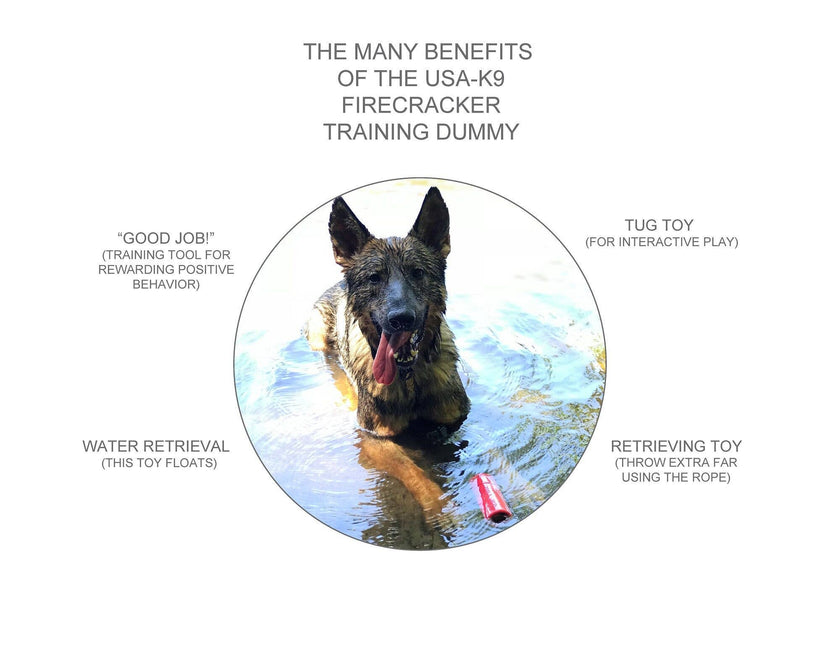 SP USA-K9 Firecracker Training Dummy - Floating Dog Toy Large -Red