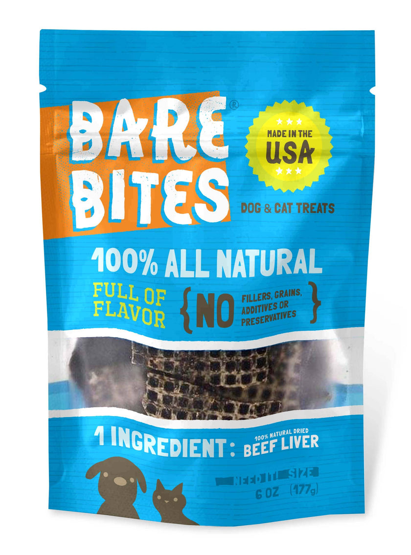 6 oz. Bare Bites Beef Liver Treats Stand Up Pouch