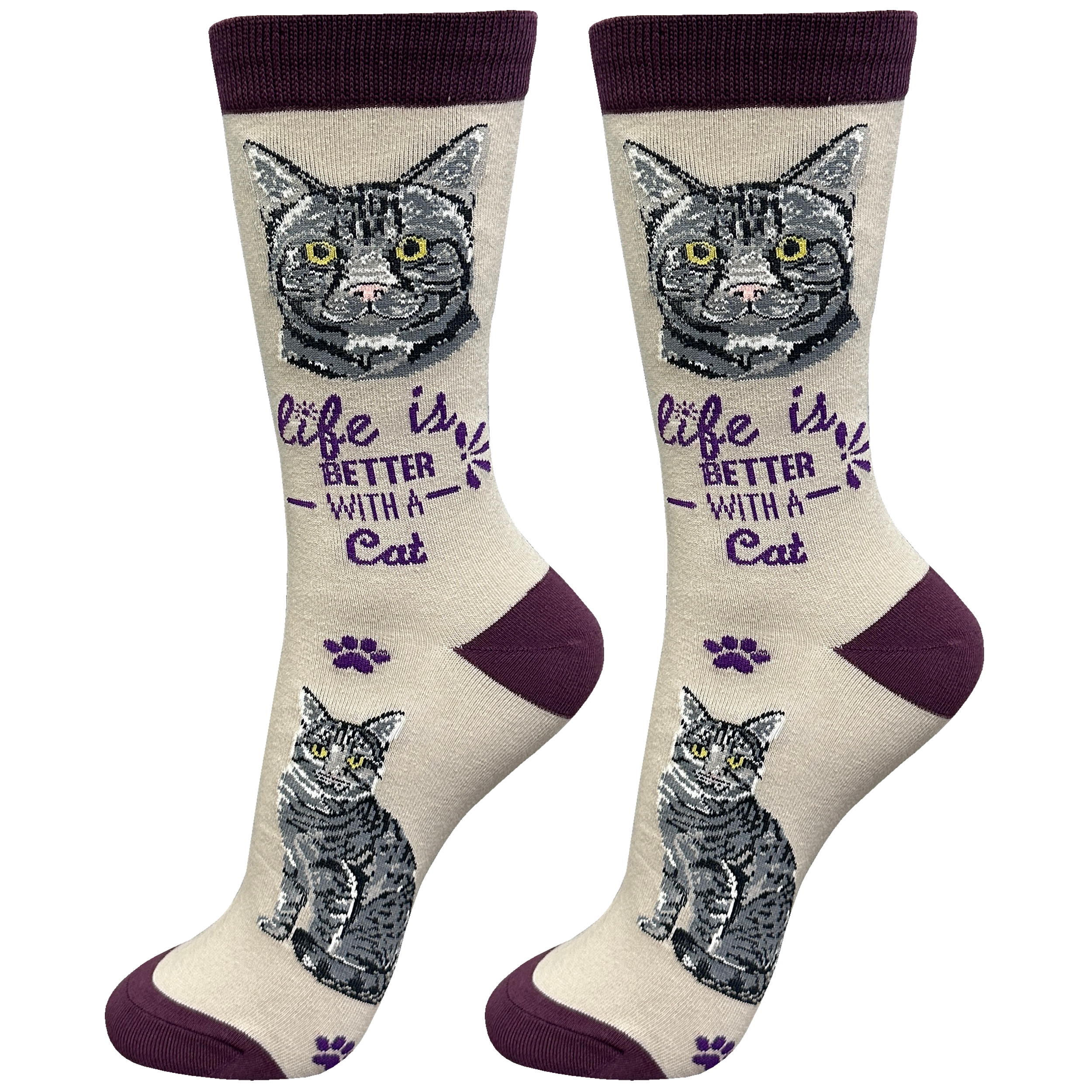 Cat Silver Tabby Socks Unisex