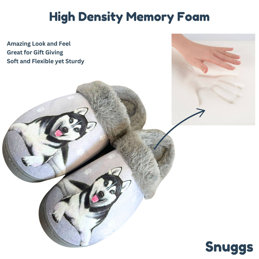 Siberian Husky Dog Pet Lovers Comfy Snuggs Slippers