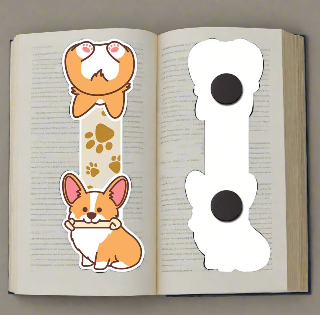 Corgi Butt Dog Reversible Magnetic Bookmark