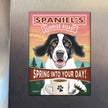 Springer Spaniel Design Black & White Fridge Magnet Set (4)