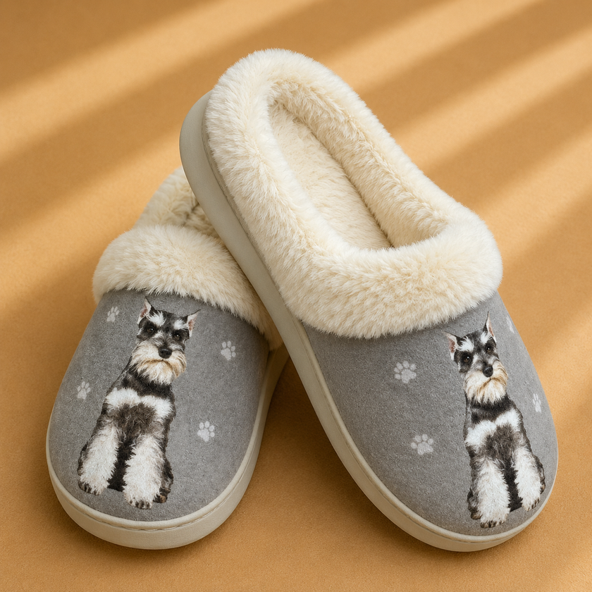 Schnauzer Dog Pet Lovers Comfy Snuggs Slippers