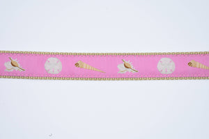 Seashells on Pink Side Release Buckle Clip Dog Collar