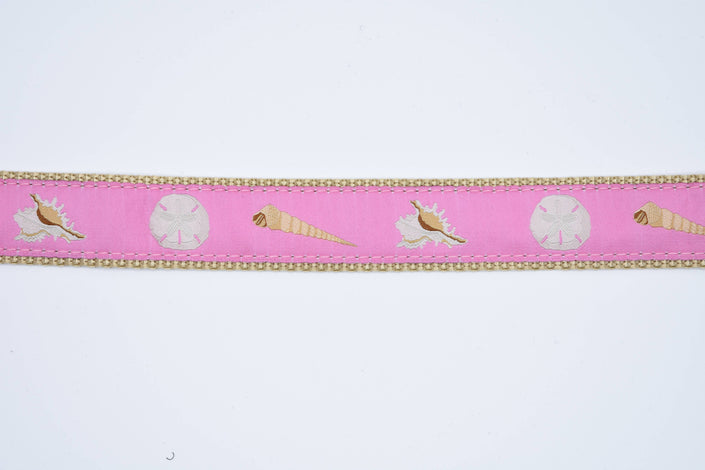 Seashells on Pink Side Release Buckle Clip Dog Collar