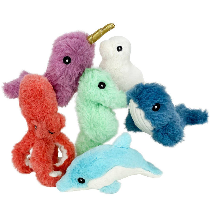 Multipet Minipet Deep Sea Cuddlerz Plush Dog Toy Asst. 5-7