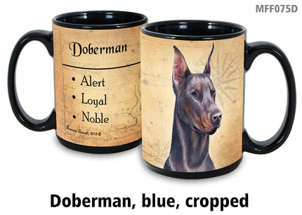 Doberman Blue/Tan Cropped Mug Coffee Cup