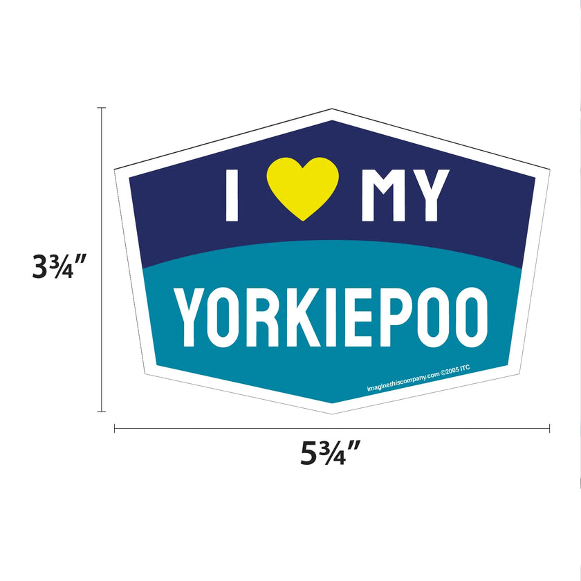 I Love My Yorkiepoo Hexagon Shaped Magnet