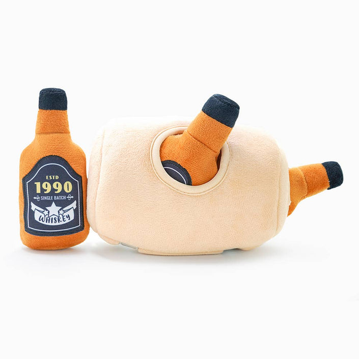 Dog Toy Whiskey Barrel Plush Food Party Toy Set