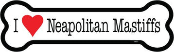 Neapolitan Mastiff I (heart) Neapolitan Mastiffs Bone Shaped Magnet