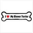 I Love My Biewer Terrier  - Bone Car Magnet