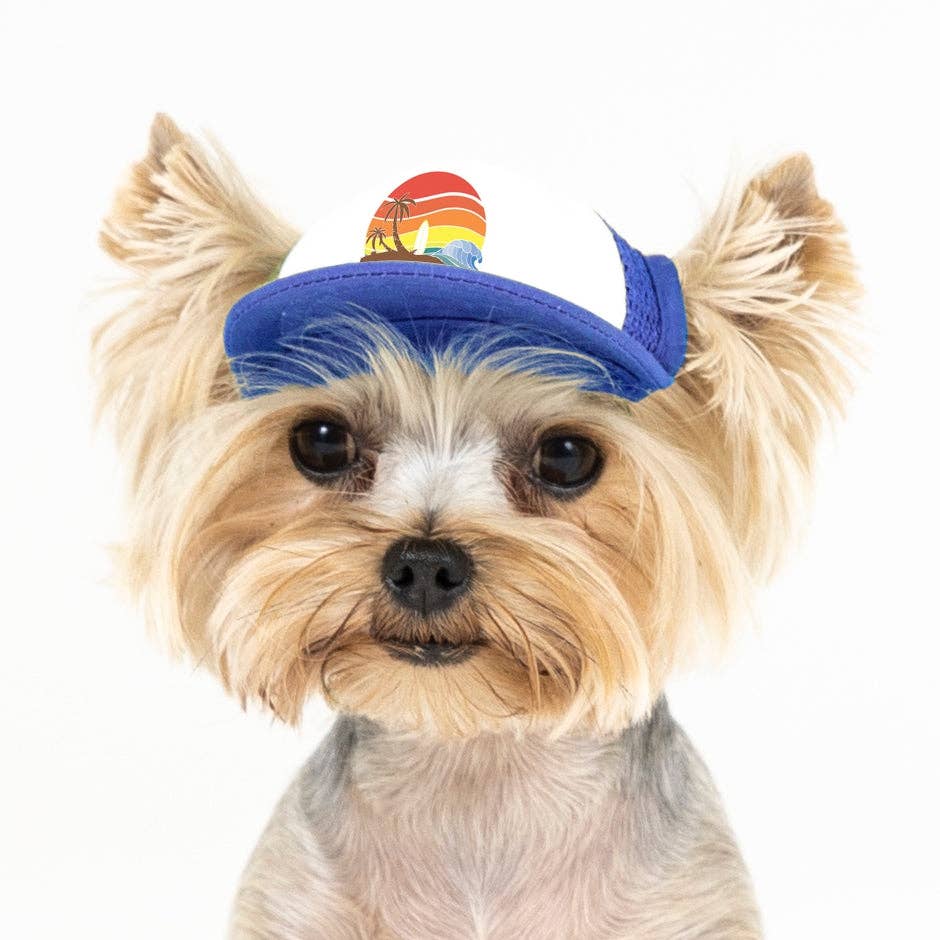 Trucker Hat for Dogs/Cats: Island sunset Red / Tiny