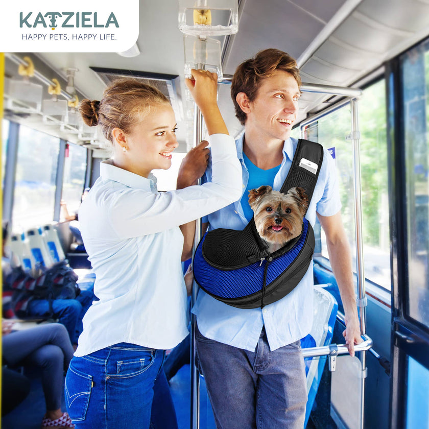 Pet Carrier Expandable Sling For Small Dogs And Cats Blue