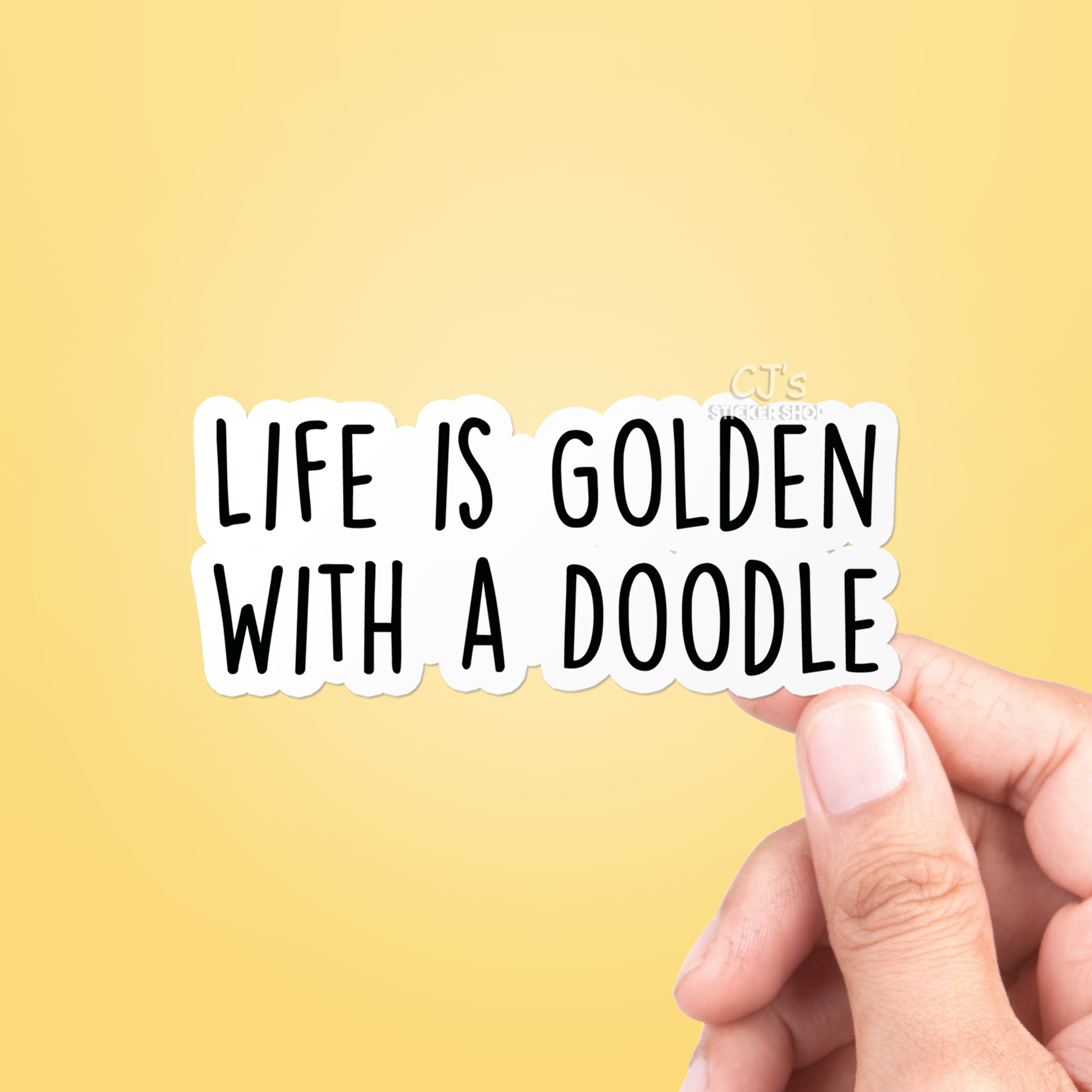 Life Is Golden With A Doodle Sticker Vinyl Decal