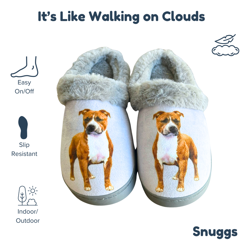 Pitbull Dog Pet Lovers Comfy Snuggs Slippers
